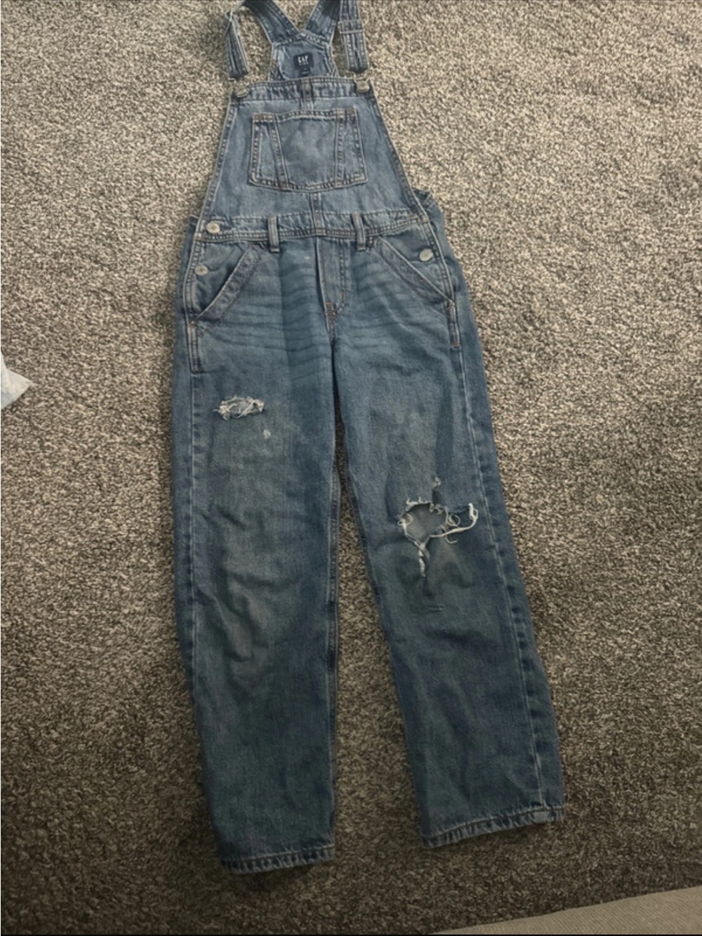 GAP Distressed Blue Denim Kids Overalls